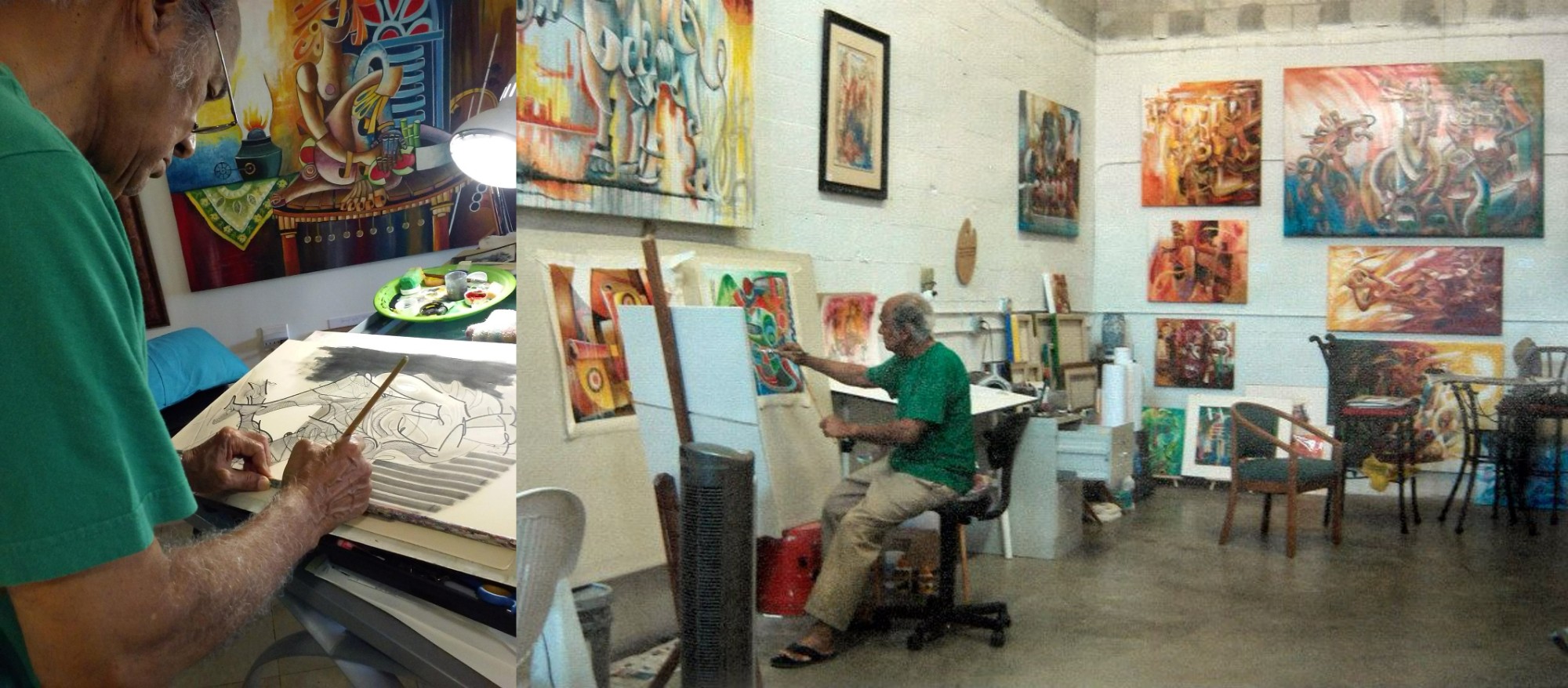 Gonzalo Borges in his studio